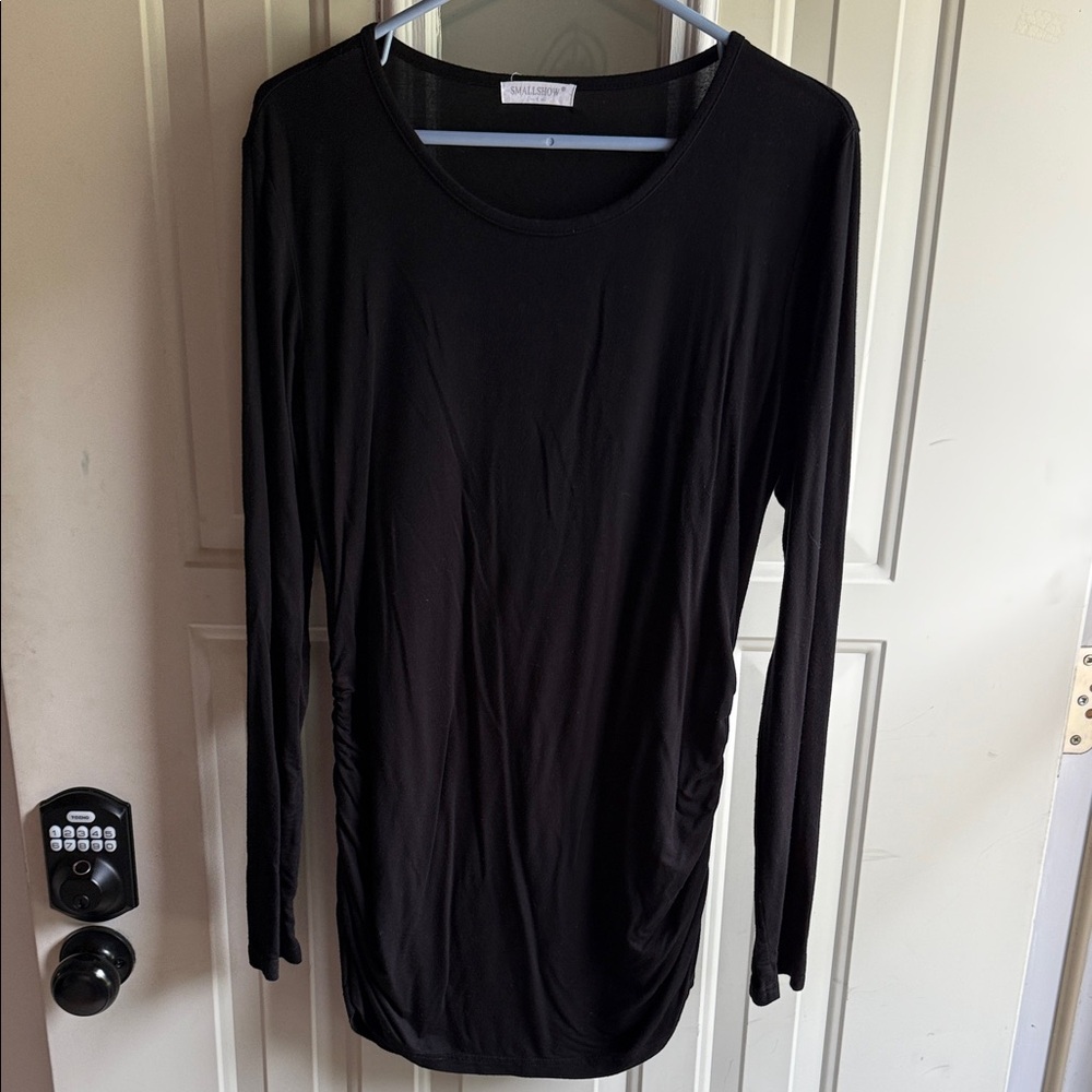 Black Long Sleeve Women's Maternity Top